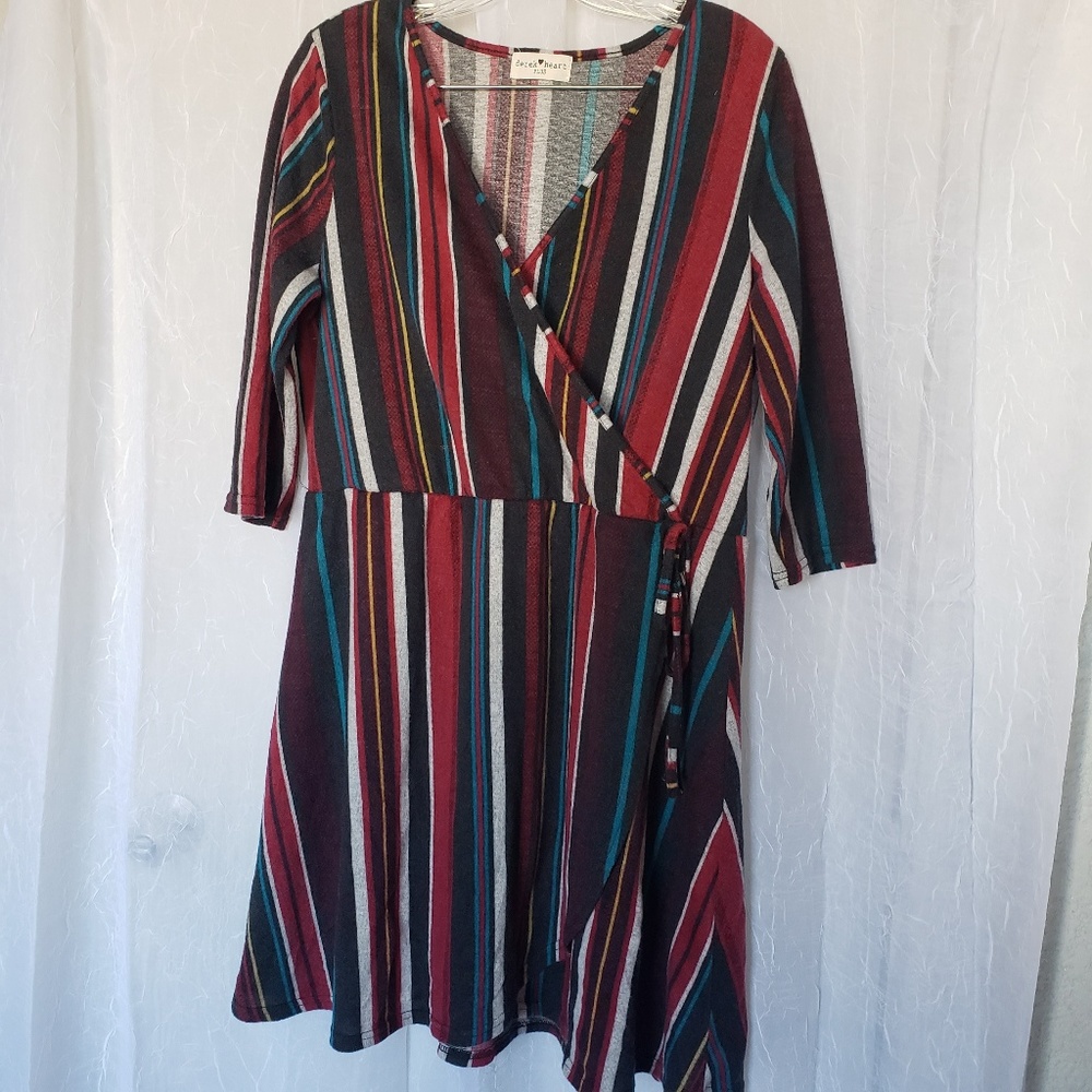 Derek Heart Plus Faux Wrap Dress